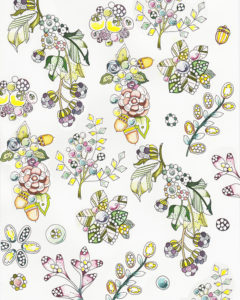 木の実のブローチのイラスト