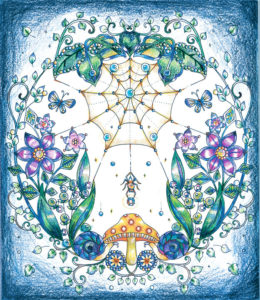 夜に輝く森のイラスト