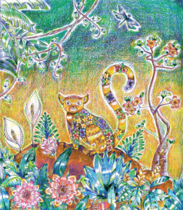 ワオキツネザルのイラスト