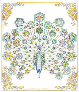 キラキラのクジャクのイラスト