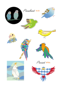 インコとオウムのイラスト